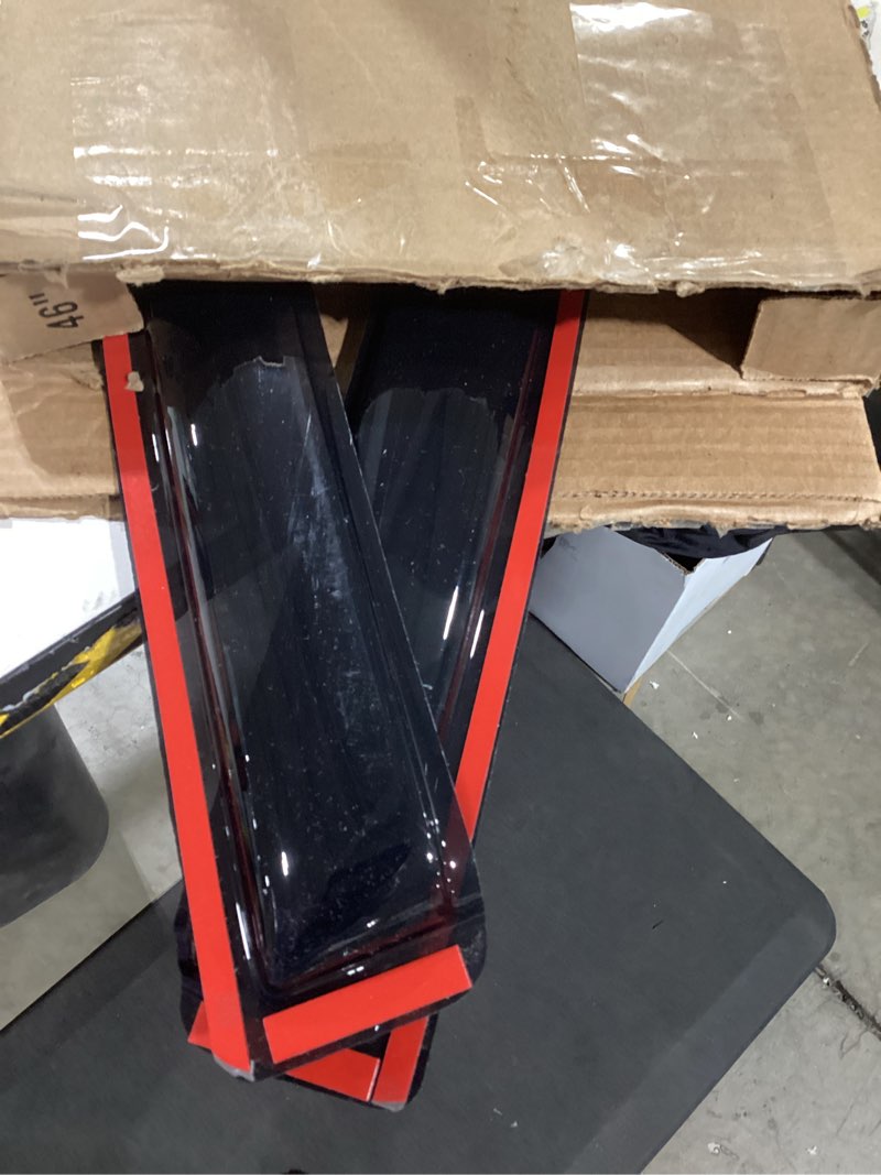 Condition photo showing As Is for Auto Ventshade [AVS] In-Channel Rain Guards for 2015 - 2020 Cadillac Escalade/Chevrolet Tahoe/GMC Yukon | Window Vent Visors, 4 pcs. - Smoke | 194531 In-Channel - Smoke