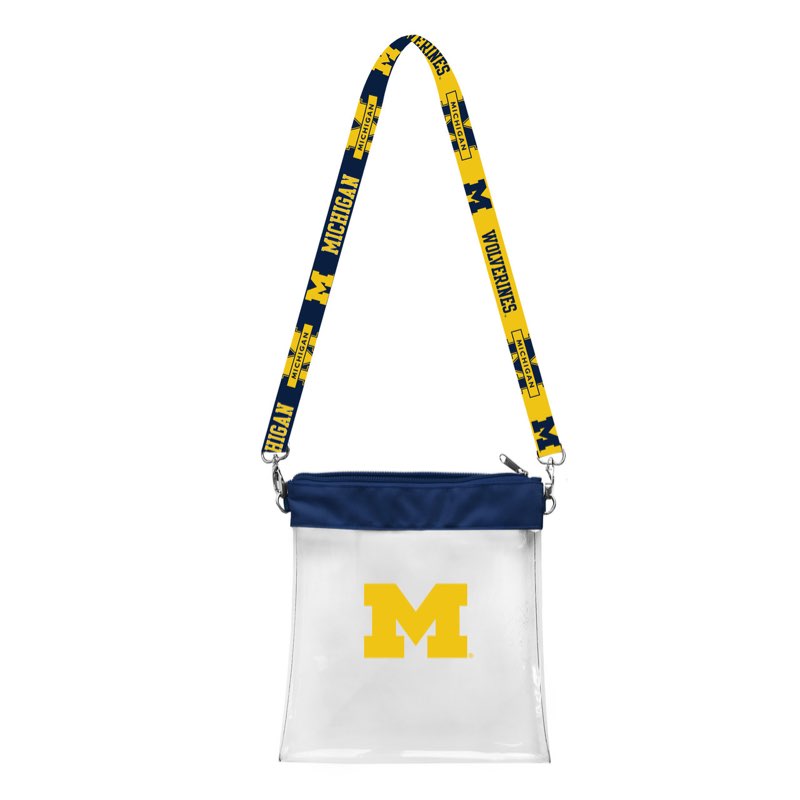 michigan wolverines clear bag premium pattern shoulder strap purse