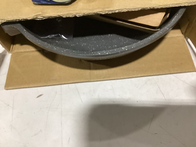 Condition photo showing Good Condition for sensarte nonstick frying pan skillet, swiss granite coating omelette pan, healthy stone cookware chef's pan, pfoa free (9.5 inch) 9.5 inch gray