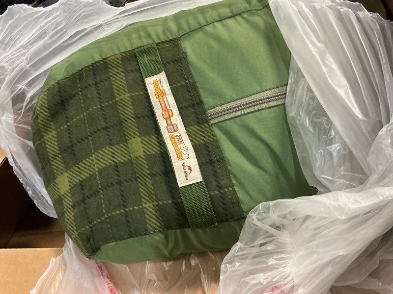 Condition photo showing Good Condition for naturehike flannel sleeping bag for adults with pillows, doublewide two person sleeping bag for couples & whole family, all seasons for camping, hunting & bedding drill green-iso 30?