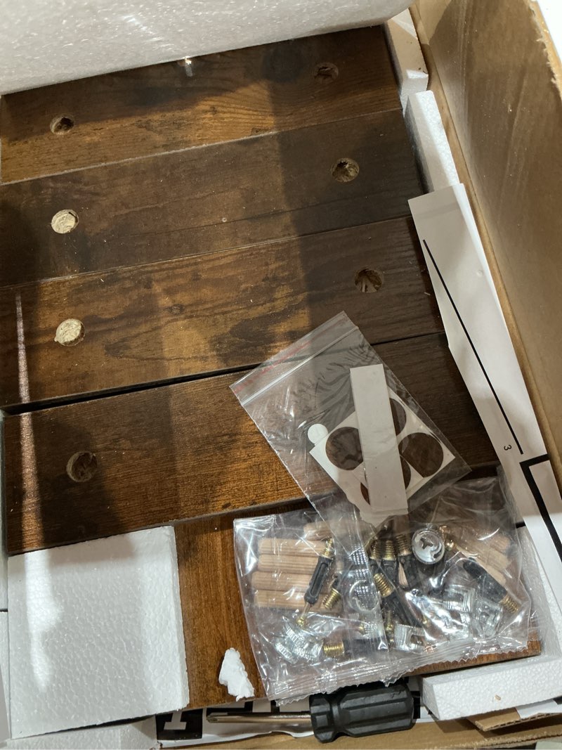 Condition photo showing Good Condition for teamix monitor riser - 2 pack, rustic brown wood adjustable stand for 2 monitors/laptop/pc brown 2 packs