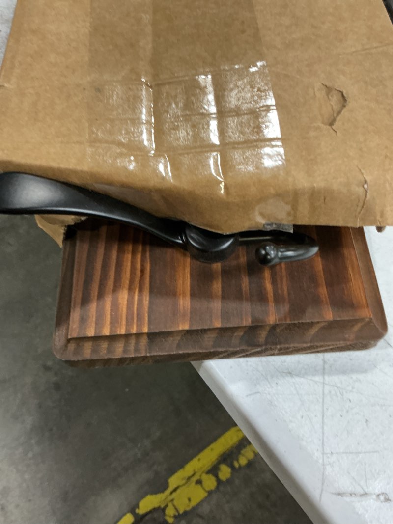 Condition photo showing Good Condition for coat rack wall mount, wooden heavy duty coat rack for wall,8 triple coat hanger hooks for hanging coats,jacket,hat,clothes (brown, 8 hooks) 8 hooks brown