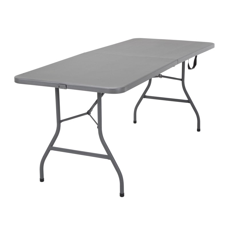 COSCO 6 ft. Fold-in-Half Banquet Table w/Handle, Gray