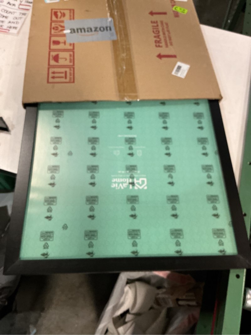 Condition photo showing As Is for LaVie Home 20x20 Picture Frame, Square Poster Frame with High Definition Plexiglass, 20x20 frame, Horizontal or Vertical Wall Gallery Poster Frames Suitable for Photos, Artworks, Posters,Puzzle, Black 20x20 Black