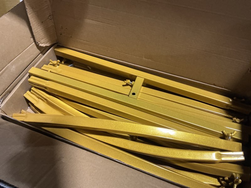 Condition photo showing Good Condition for putros metal arch backdrop stand gold wedding arch stand set of 2 (7.2ft/6ft) square arched frame for birthday party graduation ceremony decoration 7.2ft,6ft gold