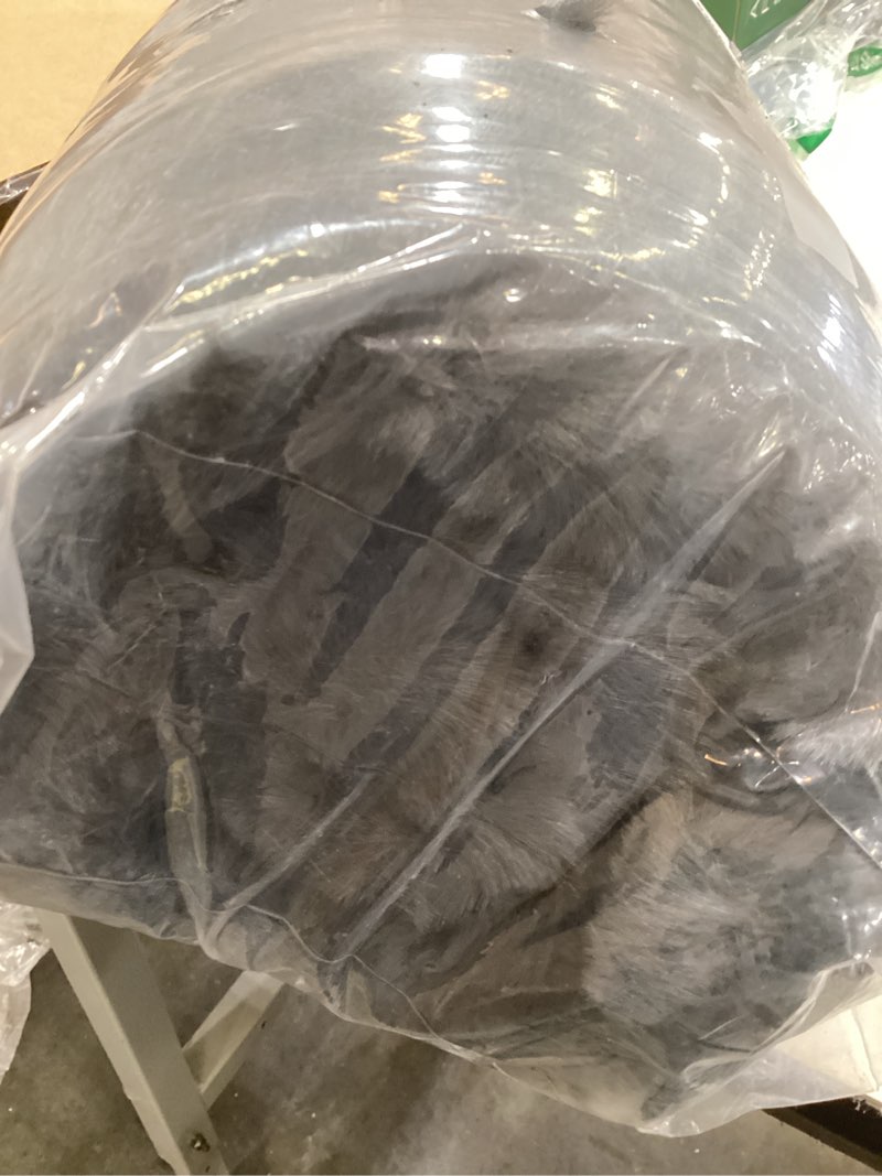 Condition photo showing Good Condition for lotus karen king size faux fur blanket - dark gray, big bubble rabbit fluff, 108x90 inches dark gray king (108" x 90")