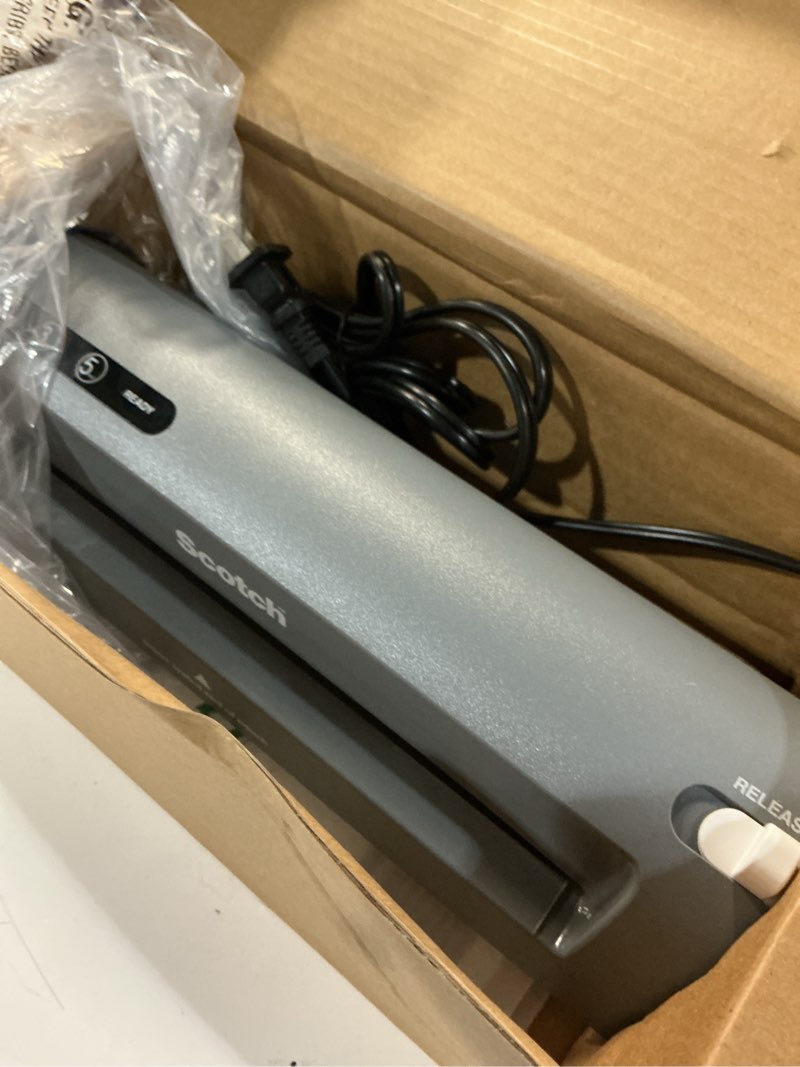 Condition photo showing Good Condition for scotch thermal laminator, 2 roller system for a professional finish, use for home, office or school, suitable for use with photos (tl901x)