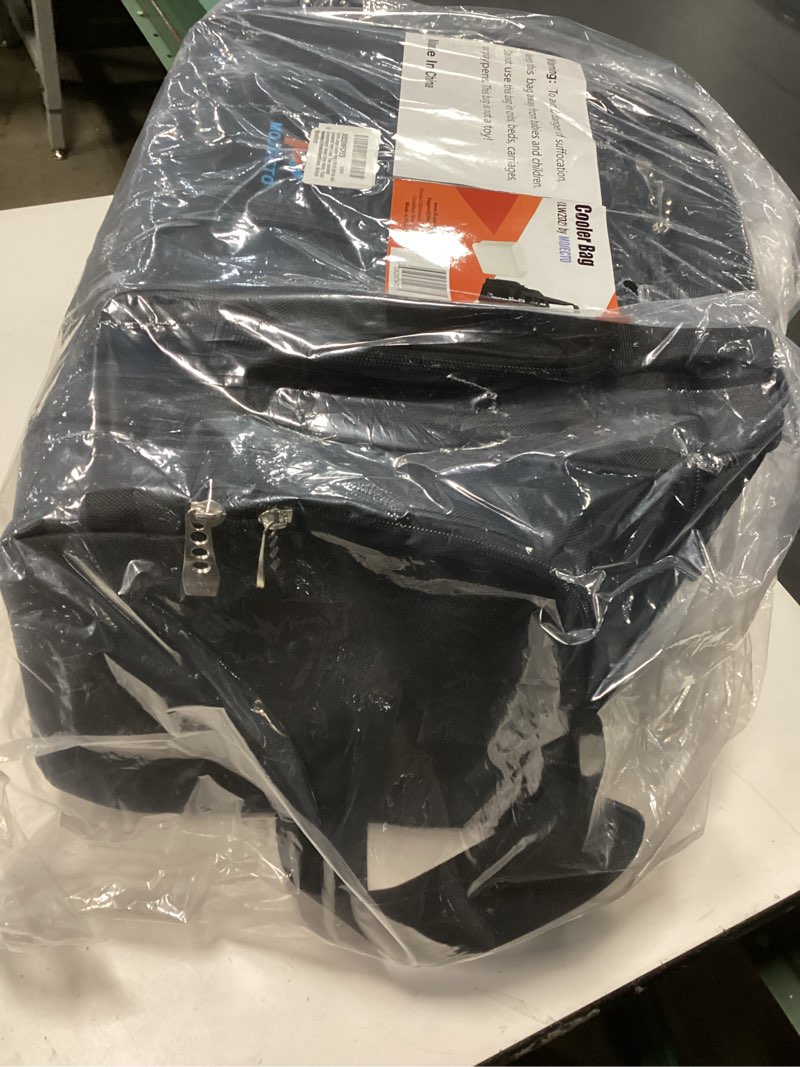 Condition photo showing As Is for Extra Large Cooler Bag (15x12.5x9 in) with Leakproof Hard Liner. Two Insulated Compartment, Heavy Duty Fabric, Thick Insulation, Reinforced Stiches, Multiple Pockets, Durable Zipper.