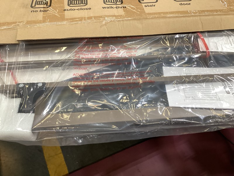 Condition photo showing Good Condition for cumbor 29.2–43" baby gate for stairs, wall-mounted (drill required), expandable no bottom bar dog gate, auto close extra wide walk thru, pet & toddler proof gate, top & bottom of stairways (brown) brown 29.2-43"w x 28"h | hardware mount