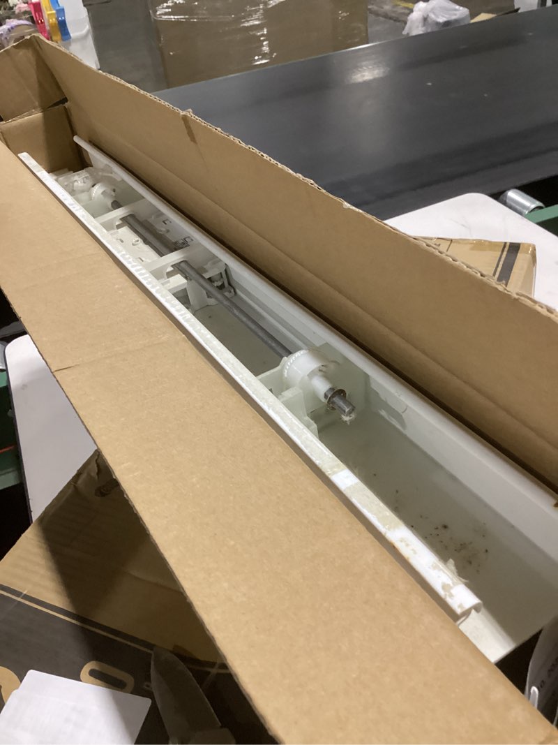 Condition photo showing As Is for lotus & windoware cordless, 2 inch faux wood blind, 23" wide x 36" long, window blinds, blinds & shades, blinds for indoor windows, smooth, bright white - 23" x 36",bright white 23"w x 36"h bright white
