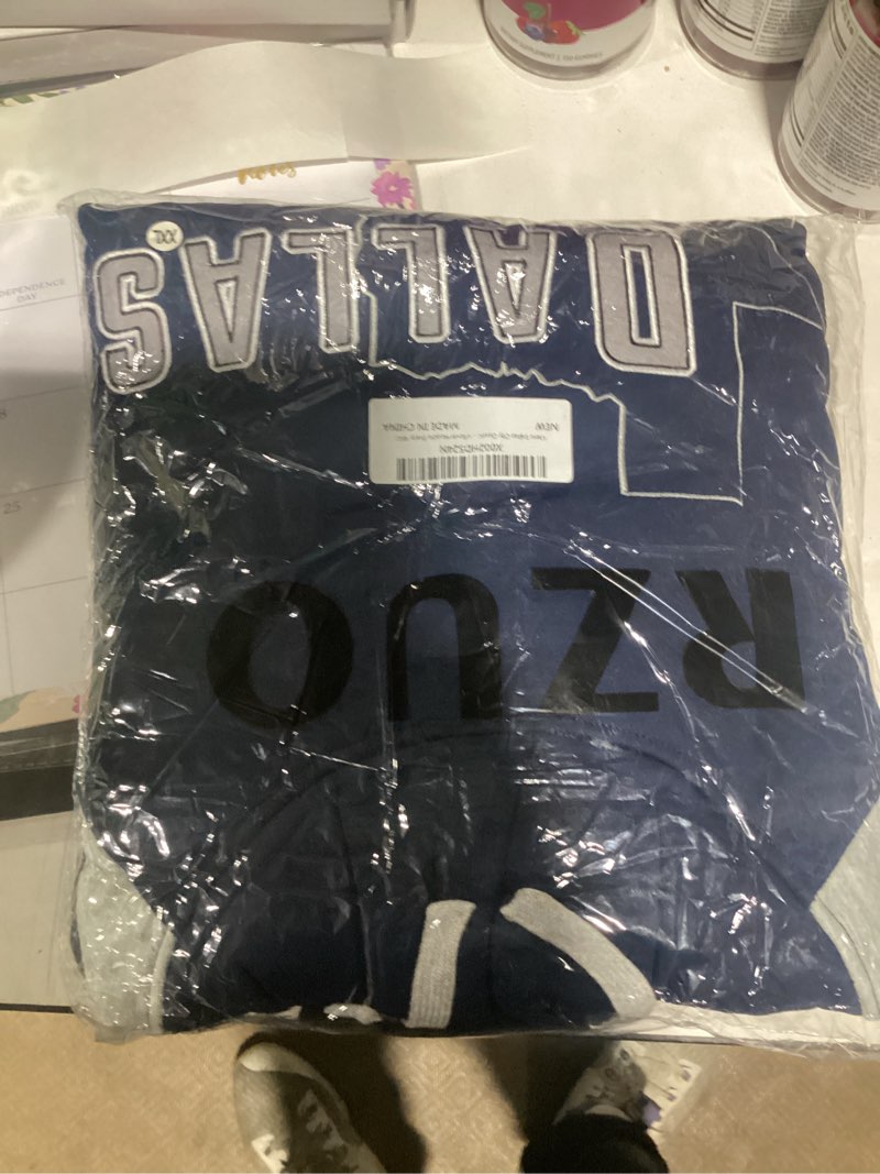 Condition photo showing New/Like New for RZUO Men Women Unisex City Classic Football Embroidery Sweatshirt Apparel Pullover Hoodie Dal Navy XX-Large