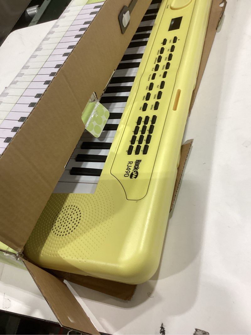 Condition photo showing As Is for RockJam 49 Key USB Keyboard Piano with Lessons & Keynote Stickers Lemon Sherbert