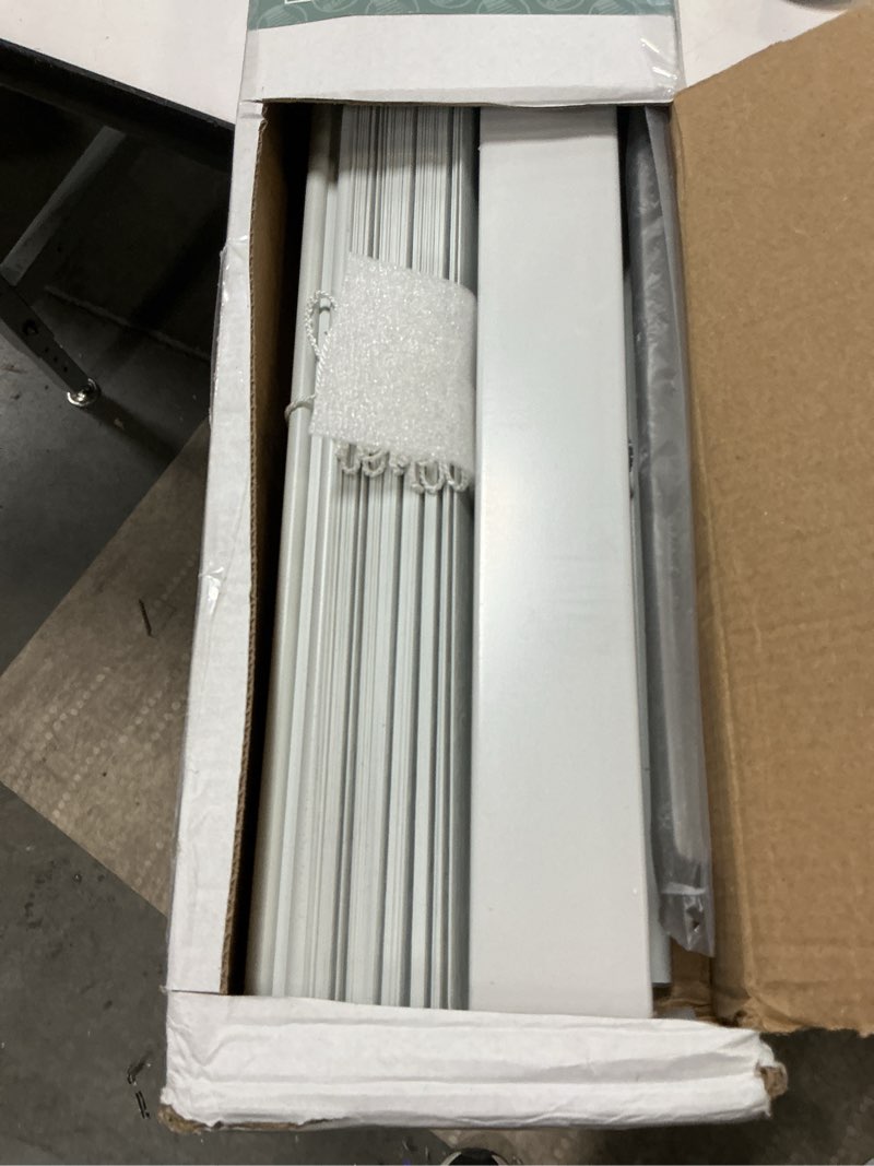 Condition photo showing Good Condition for Cordless Room Darkening Venetian Blind - 31 Inch Width, 64 Inch Length, 2" Vinyl Slat Size - White - GII Luna Light Filtering Horizontal Mini Windows Blinds for Interior by Achim Home Decor 31"W x 64"H White