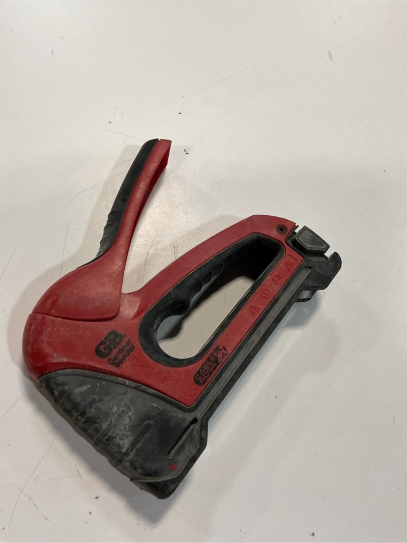 Condition photo showing As Is for gardner bender cable boss construction, heavy duty, insulated, wide crown manual staple gun