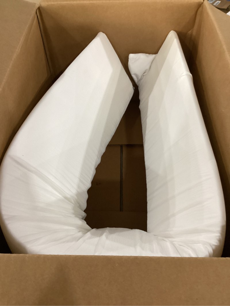 Condition photo showing Good Condition for vekkia queen bed wedge pillow for headboard – high-density foam fills gaps (0-5.5") between mattress and headboard, wedge pillow with pockets for phone & remotes, washable cover(white) white queen(60"x8"x6"-medium)
