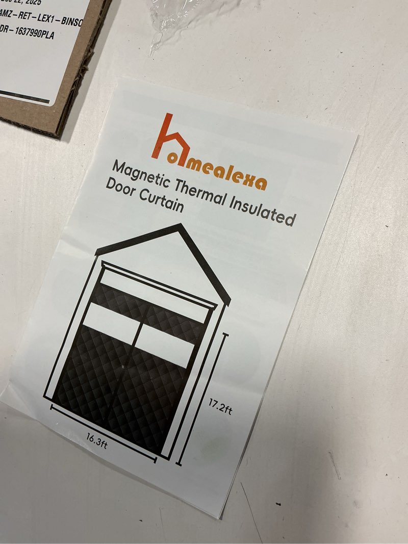 Condition photo showing Good Condition for Similar Magnetic Thermal Insulated Door Curtain with Visible Windows, Thicken Polyester Fiberfill & Durable Oxford Fabric, Hands Free Windproof Door Screen for 1 Car Garage Doors 8x7FT, Black