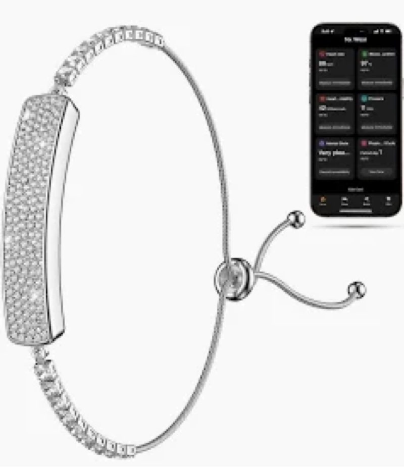 CNBRO Fitness Tracker Dressy Diamond Smart Bracelet for Women Ladies Health Wristband Heart Rate Mon