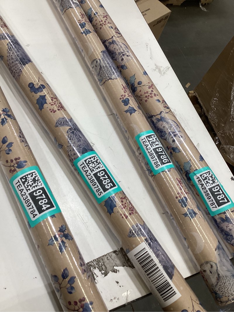 Aimyoo Christmas Wrapping Paper - 30 Inch x 32.8 Feet Jumbo Roll - Cute Owls Night Woodland Design f