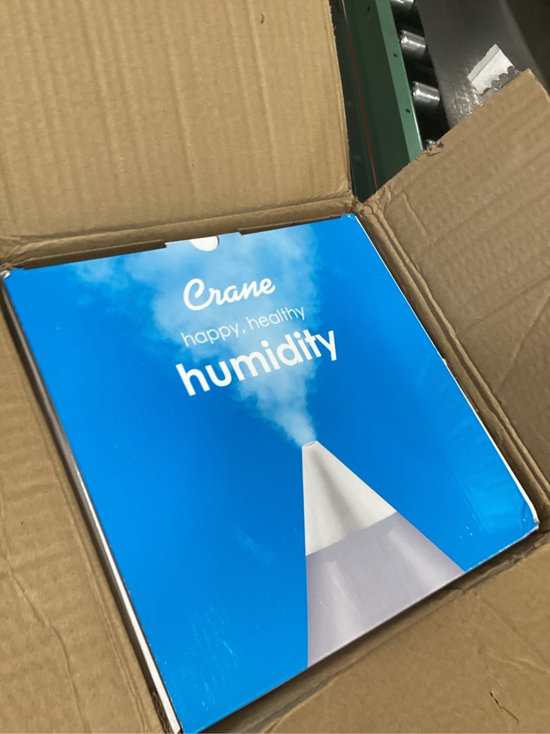 Crane 4-in-1 White Drop Ultrasonic Cool Mist Humidifier with Sound Machine, Night Light, Aroma Tray,