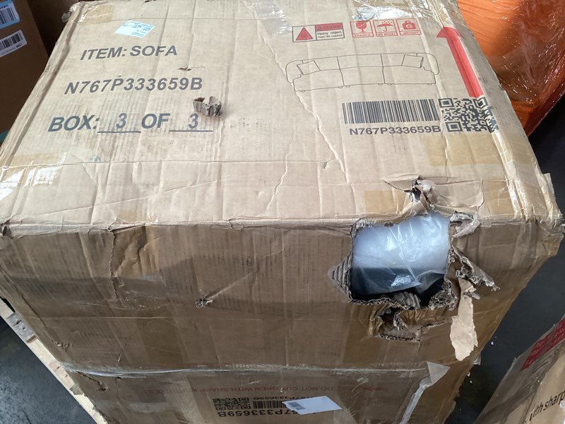 Condition photo showing As Is for Incomplete * only one section *Modern Large Sofa Couch, 3-Seater Sofa with Pillows Living Room Modular Sofa Accent Sofa, for Bedroom, Office, Apartment