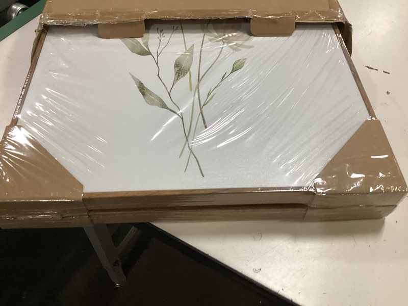 Condition photo showing New/Like New for boho wall art set of 2 watercolor botanical floral picture blossomy wildflower canvas art prints minimalist flower wall decor for living room bedroom bathroom home office decoration, 16x24 inch framed watercolor botanical 24"l x 16"w