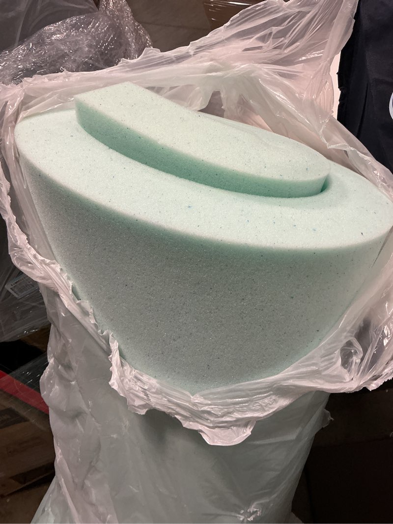 Condition photo showing As Is for sweetcrispy mattress topper full, 3 inch thick memory foam gel infused cooling toppers pad for full size bed, sleeper sofa, rv, camper, certipur us certified, ventilated and breathable, blue 3 in full