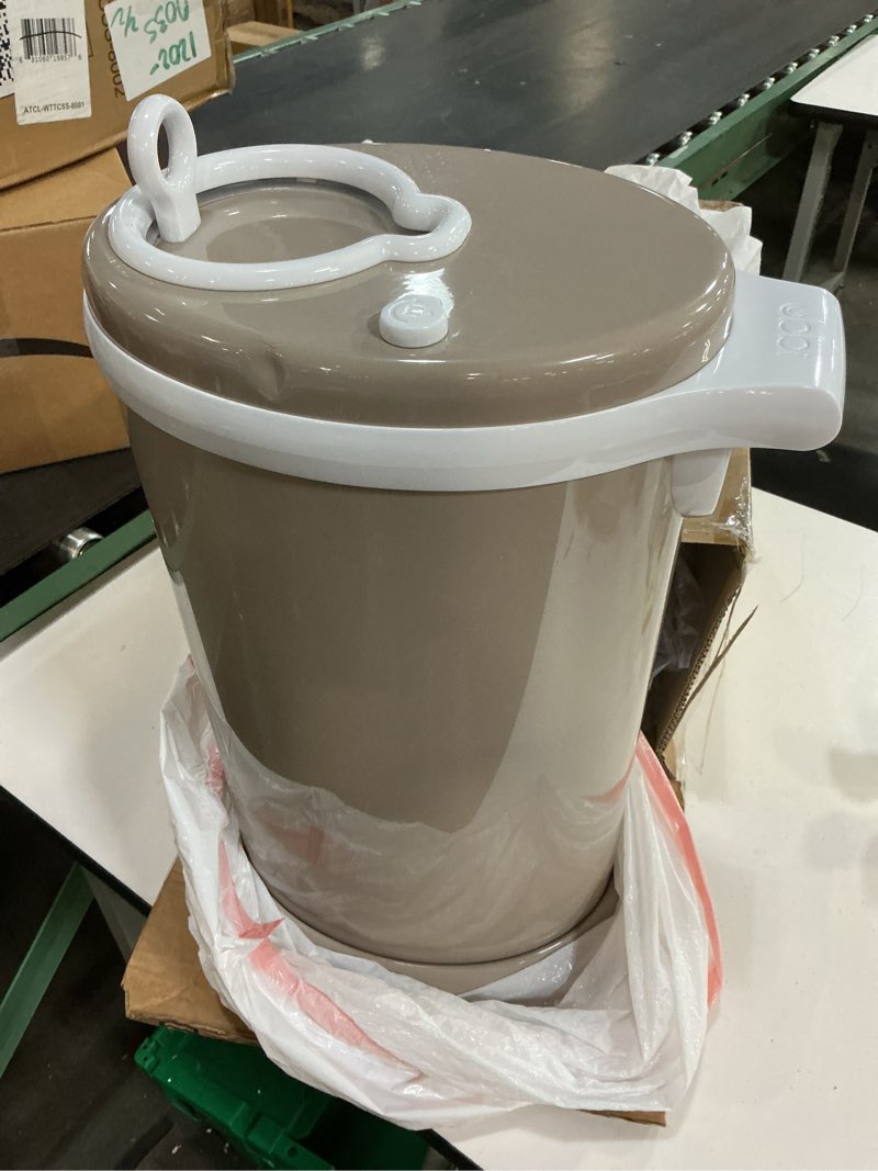 Condition photo showing Good Condition for ubbi stainless steel diaper pail, odor locking, no special bag required, award-winning, registry must-have, taupe
