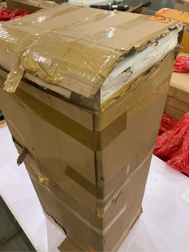 Condition photo showing As Is for Prepac Astrid Simplistic 6-Drawer Tall Dresser for Bedroom, Functional Chest of Drawers with Acrylic Knobs, 16.5"D x 19.75"W x 50"H, Crystal White Astrid Crystal White