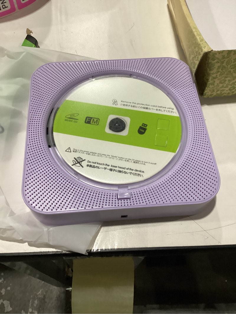 Condition photo showing New/Like New for portable cd player with bluetooth desktop cd player for home cd music players with remote control,timer,built-in dual speakers with led display home audio boombox fm radio (purple)