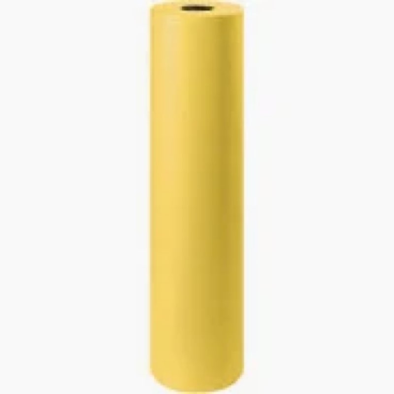 perkhomy 36" x 2,400" (200') lemon yellow kraft paper roll for craft bulletin board paper art table 