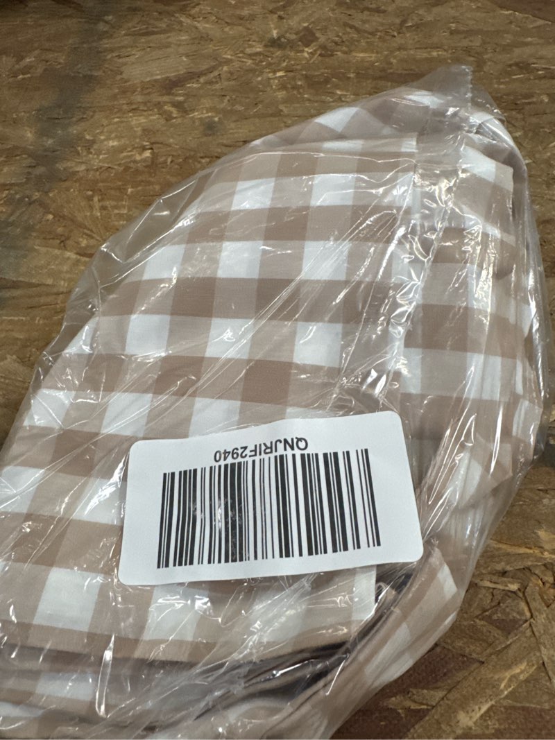 Condition photo showing Good Condition for classic organic percale gingham pillowcase set, king, cafe