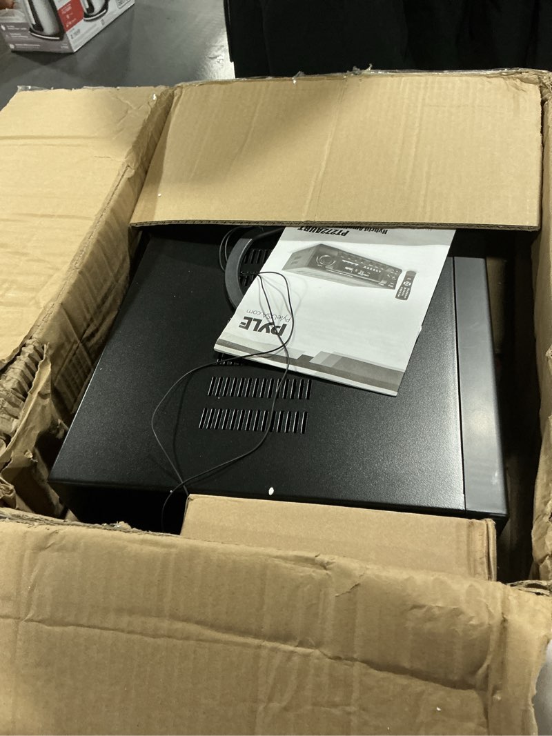 Condition photo showing As Is for Pyle Wireless Bluetooth Audio Power Amplifier - 300W 4 Channel Home Theater Stereo Receiver with USB, AM FM, 2 Mic IN with Echo, RCA, LED, Speaker Selector - For Studio, Home Use - PT272AUBT, Black