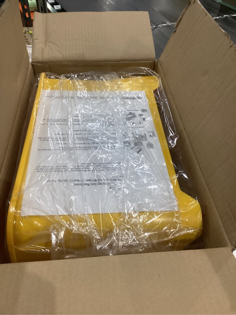 Condition photo showing Good Condition for Mind Reader Mop Bucket with Wringer (Mop Not Included), 5.5 Gallon Cleaning Bucket with Wheels and Handle, Upward Press Wringer, Small Mop Compatible, Yellow Mop Bucket Only Yellow