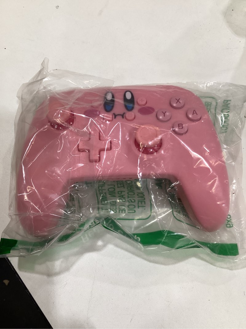 Condition photo showing Good Condition for PowerA Wireless Controller for Nintendo Switch - Kirby Mouthful, Switch Lite/Switch-OLED Model, Nintendo Switch 2, AA Battery Powered (Battery Included), Bluetooth, Motion Controls, Officially Licensed Kirby With Motion