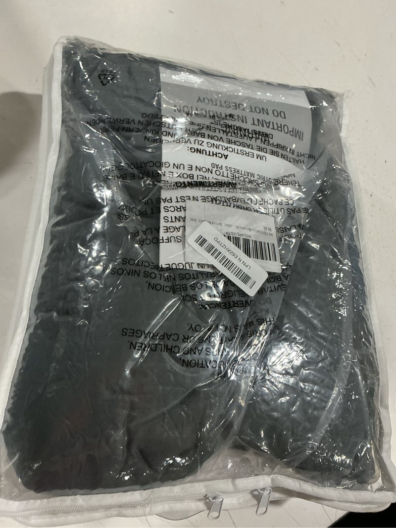 Condition photo showing As Is for electric mattress pad full size 54"x75" for home use, premium brushed fabric, 4 heat settings & 10 hours auto off, overheat protection, elastic deep pocket, machine washable, gray dark gray full