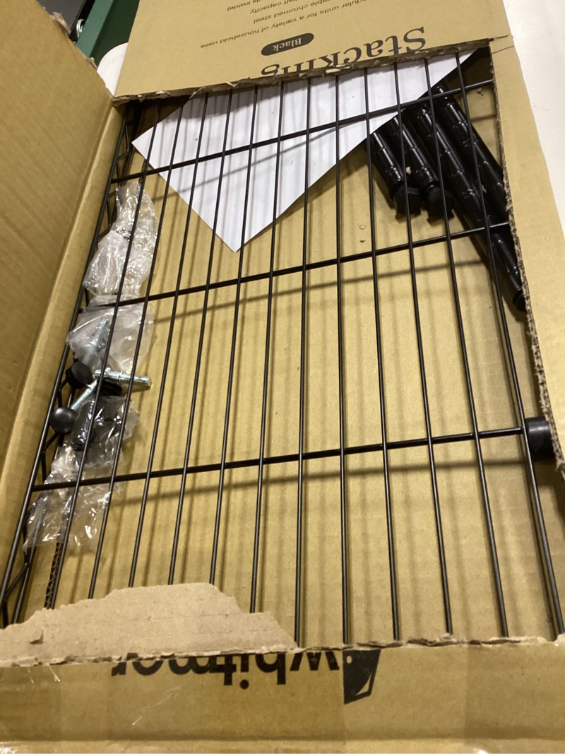 Condition photo showing Good Condition for whitmor 1 tier shelving units, wire rack storage organizer, 30" l x 14" w x 15" h, black 1-tier, 30"l x 15"h x14"w ,black