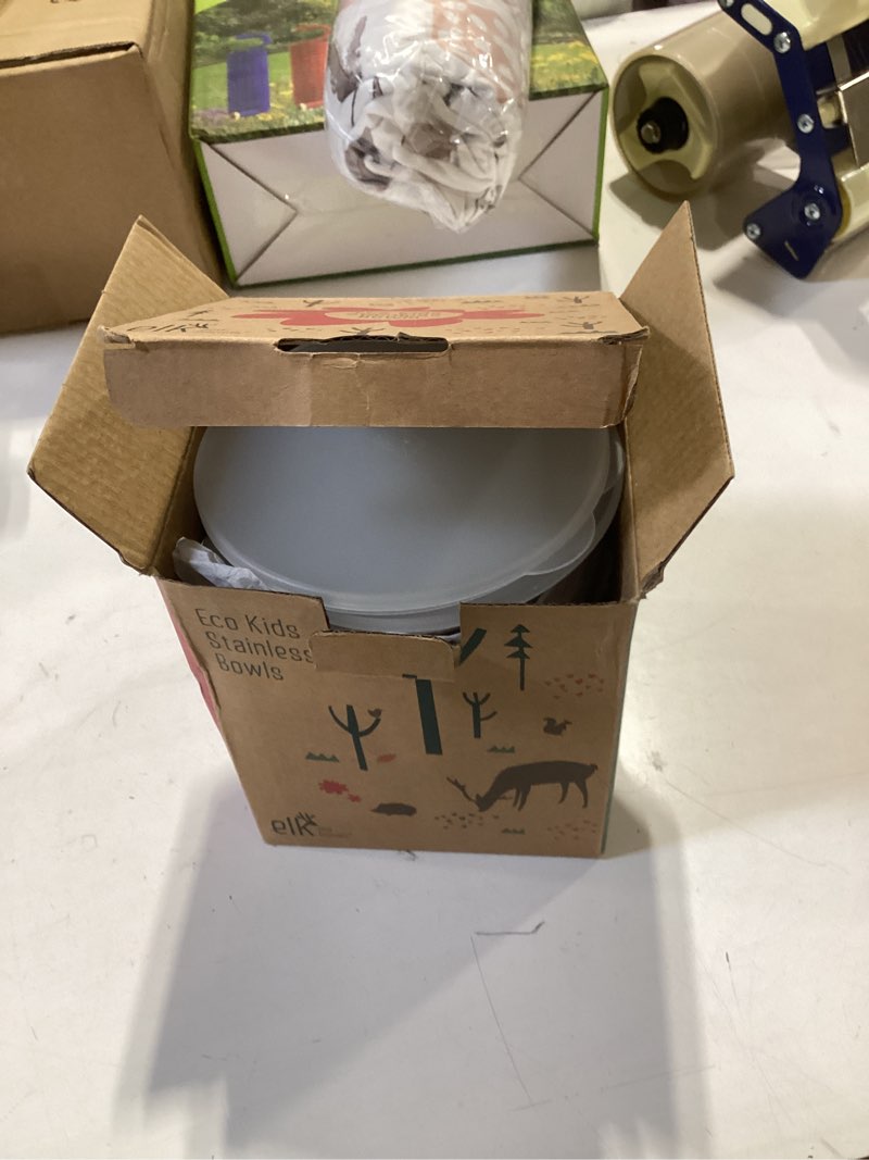 Condition photo showing New/Like New for Elk and Friends Stainless Steel Bowls with Silicone Sleeve for Babies & Toddlers | Lids Included | Stay Put Suction | Cereal & Snack Bowls | 4 Pack Sage/MistyBlue/Blush/Lilac Suction Sleeve