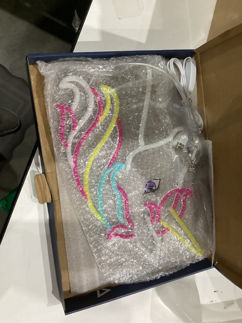 Condition photo showing New/Like New for Unicorn Neon Sign, Unicorn Lamp Wall Decor, Dimmable Birthday Party Decorations for Home, Patio, Garden, Restaurants, Hotels, Stores, Clubs, Gift for Friends, Family and Kids Colours-Unicorn
