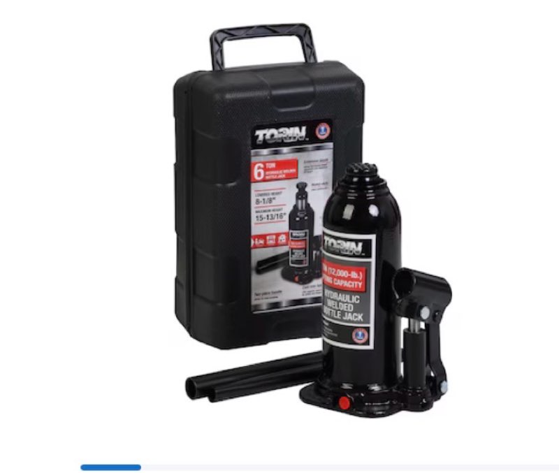 torin black 6-ton steel hydraulic bottle jack