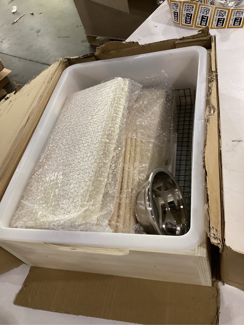Condition photo showing Good Condition for 3 in 1 extra large rabbit hay feeder with litter box, wooden bunny toilet, for large and medium-sized dwarf rabbit, other animals brown enormous