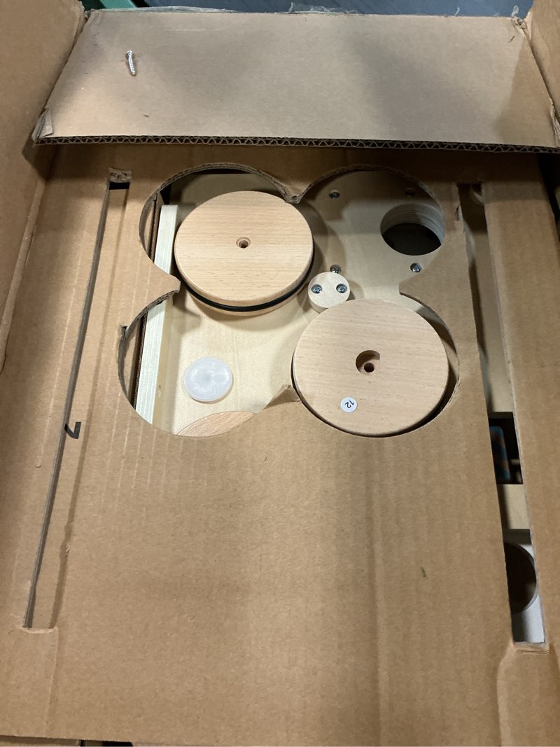 Condition photo showing As Is for Tiny Land Wooden Baby Walker, Adjustable Speed Baby Push Walker for Boys and Girls, Montessori Activity Center Push Toy for Kids' Development, Ideal Christmas Gift for Toddlers (Morandi)