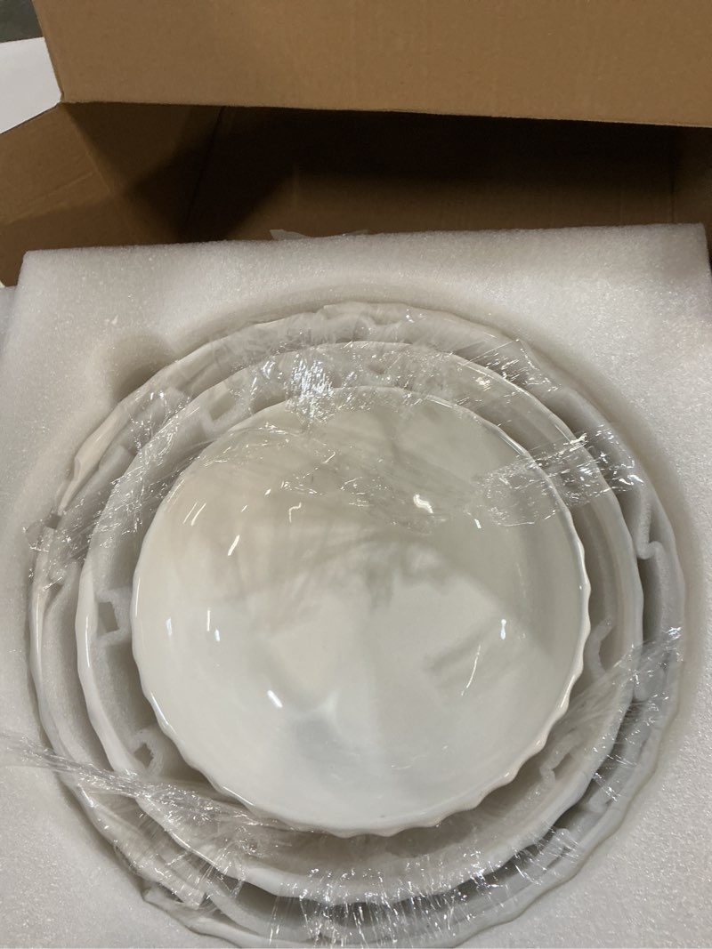 Condition photo showing As Is for NUTRIUPS Serving Bowls, Nesting Bowls, 84/50/23oz Ceramic Salad Bowl for Cooking Baking, 10/8/6 in Microwavable & Oven Safe, Set of 3 84+50+23oz