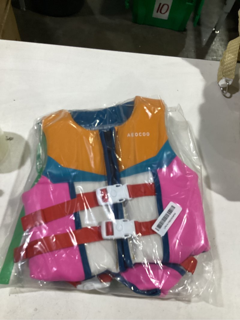 Condition photo showing Good Condition for aeocoo toddler swim vest for 20-30-50-90 pounds, kids pool floaties vest 2-3-4-5-6-9 year old, puddle swim jumper buoyancy jacket, boys, girls, niños colorful summer xs (2-4 year, 20-30 lbs)