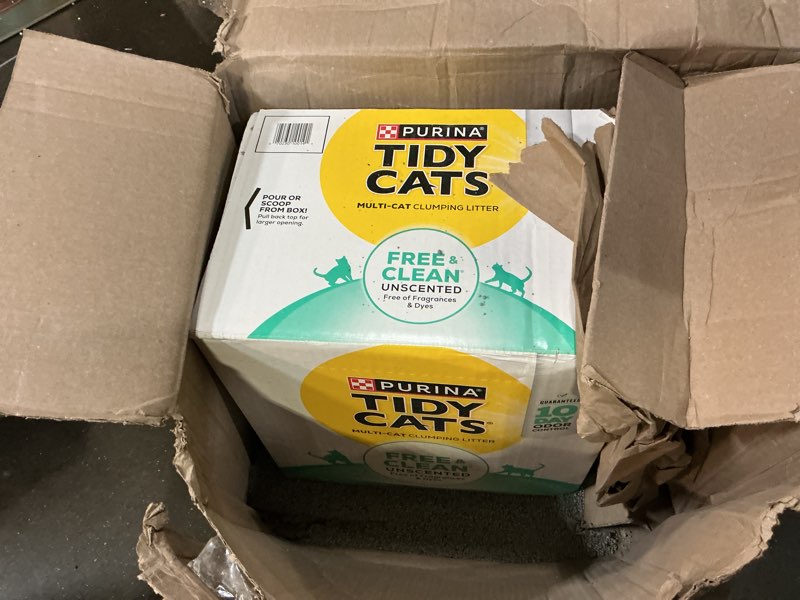 Condition photo showing As Is for purina tidy cats free and clean unscented cat litter - 38 lb. box 38 pound (pack of 1)