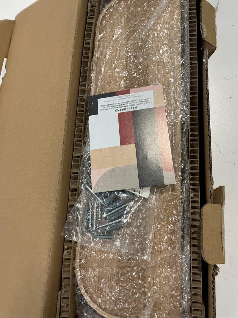 Condition photo showing Good Condition for Kazai.® 18.5 inches Floating Shelves for Wall 'Toke' | Set of 3 Small Mounted Wooden Shelf Units | Modern Wall Decor & Storage for Living Room, Bathroom, Kitchen, Bedroom & More | Oak Oak 18.5" x 5.1" (Set of 3)