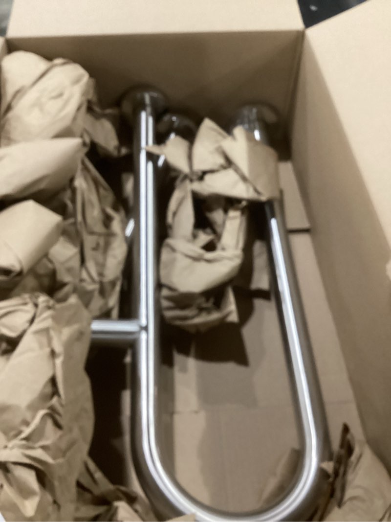 Condition photo showing As Is for Toilet Handicap Grab Bars, Wall to Floor Handicap Grab Rails Heavy Duty Safety Rails 23.6 Inch Stainless Steel Bathroom Shower Safety Bars Provide Safety Assit Grab for Pregnant Woman Seniors Disabled