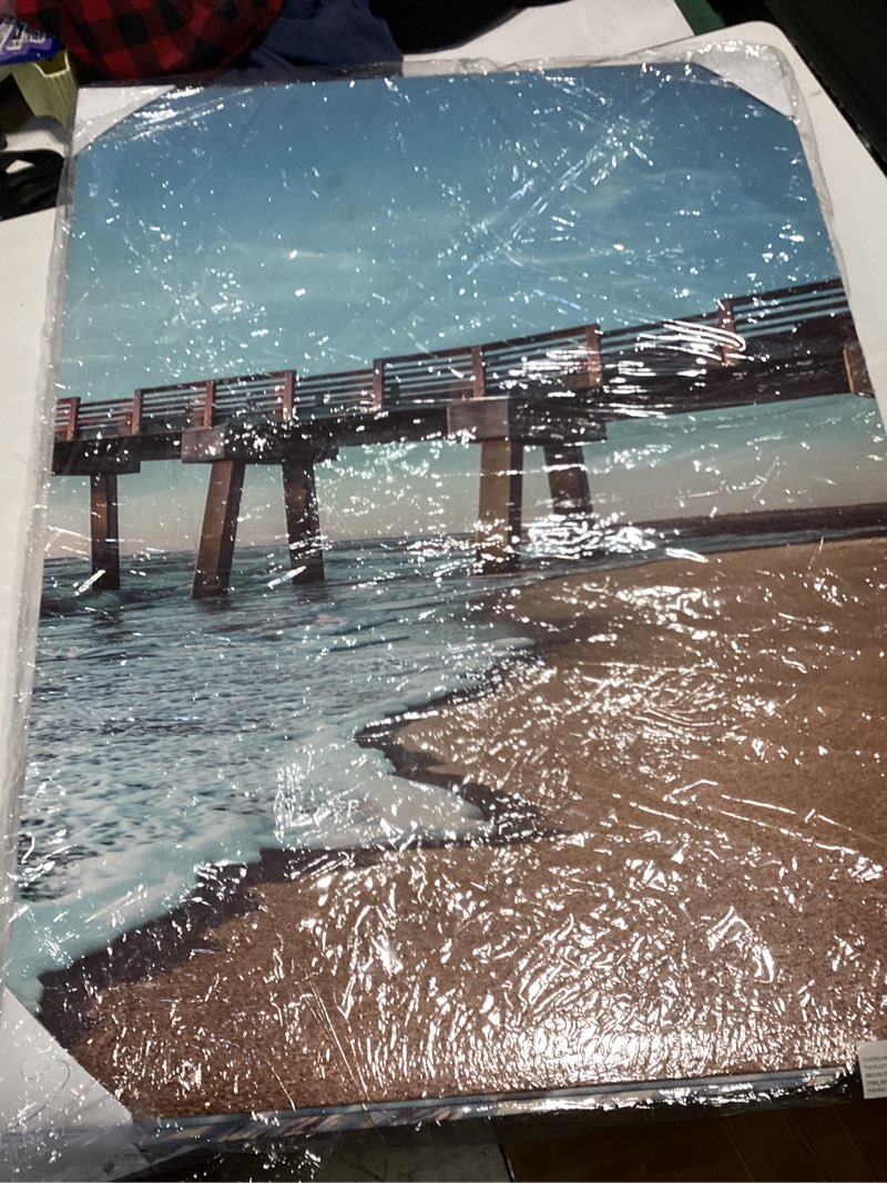 Condition photo showing Good Condition for daktenn 3 piece beach wall art sunset pictures wall decor ocean wall decor ocean beach sunset canvas wall art sunset landscape painting 12"x16"x3 panels 12x16 in (3 pieces) morning harmony coast