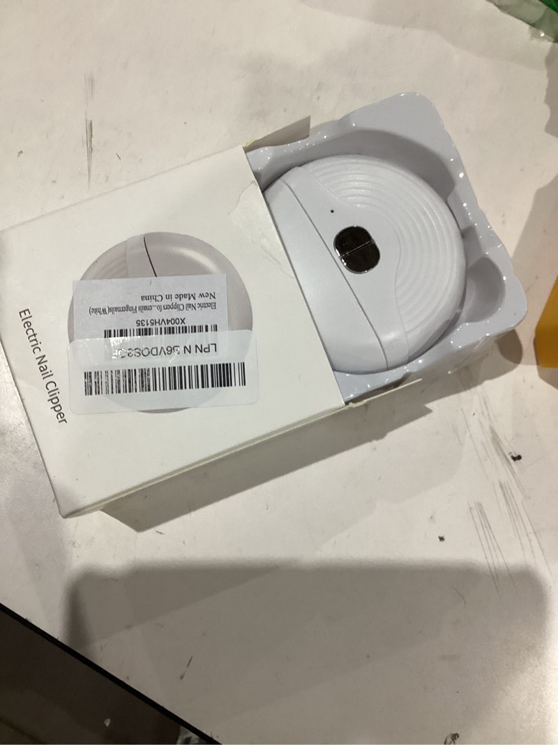 electric nail clippers for adults seniors, 3 speeds strong power automatic nails clipper with polisher, led light, rechargeable clippers for thick toenails fingernails(white)