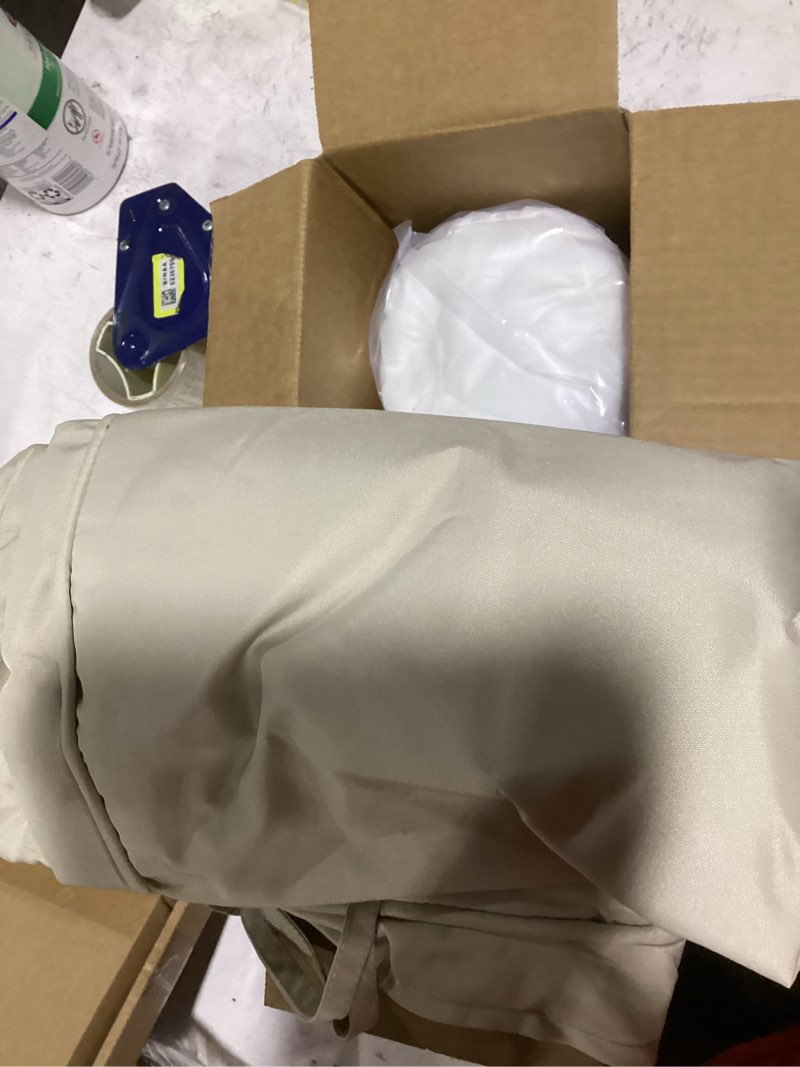 Condition photo showing Good Condition for outdoor chair cushions 19 x 19 inch water resistant patio chair cushions with tie color fastness thick outdoor seat cushion for garden lawn patio furniture cream set of 2 19*19*3 inch (square) cream 2