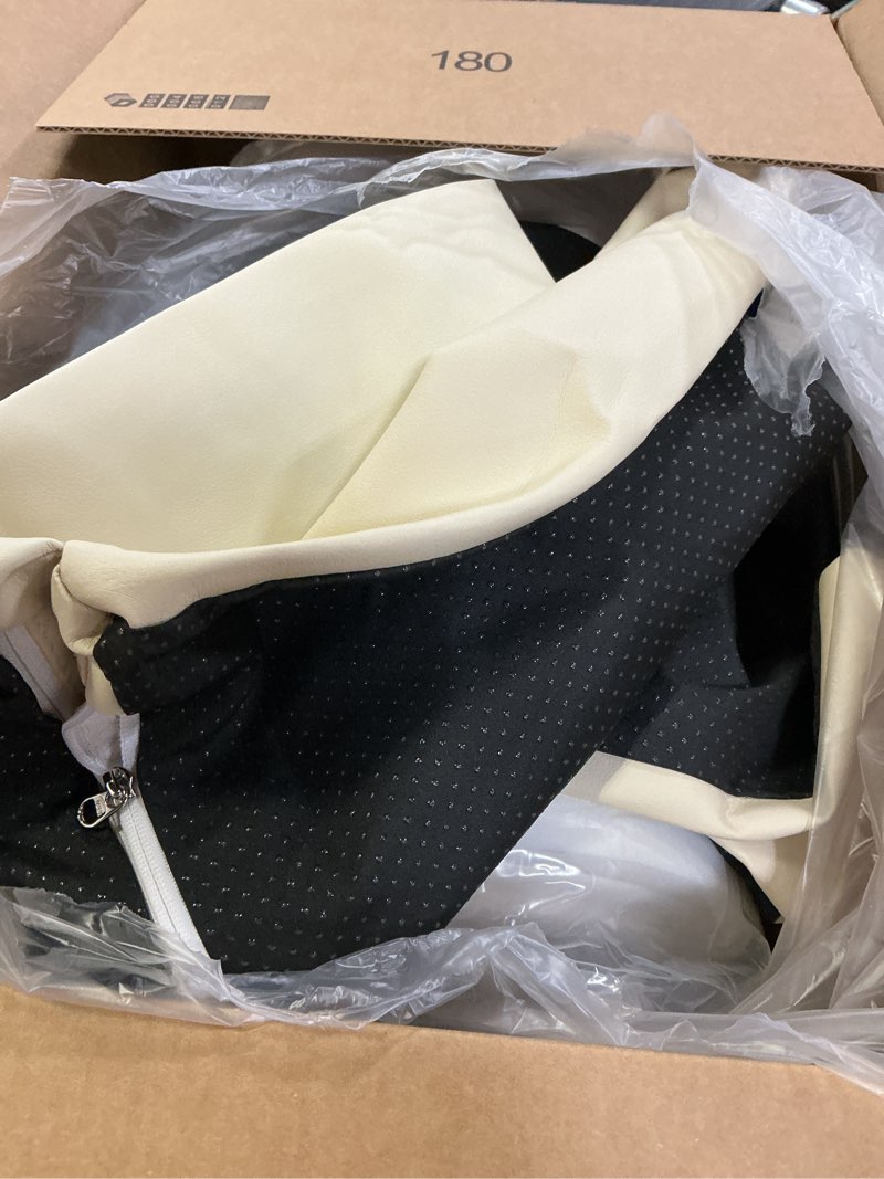 Condition photo showing As Is for Foam Baby Play Mat: PU Leather Waterproof Kids Playmat - Trifold Floor Mat - Large Play Mat for Playpen Thick Pad Fodable Mattress Soft Toddler Mattress Infant Cushion for Preschool (Beige)